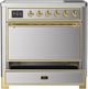 Ilve® Majestic III 36" Stainless Steel Pro Style Induction Range with Solid Door and Brass Trim-2