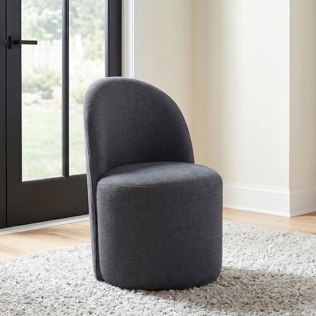 Coaster® Aubrey 2-Piece Charcoal Upholstered Barrel Dining Side Chair Set-1