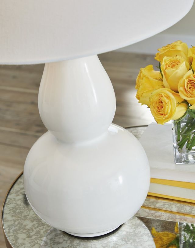Signature Design by Ashley® Zellrock White Ceramic Table Lamp-1