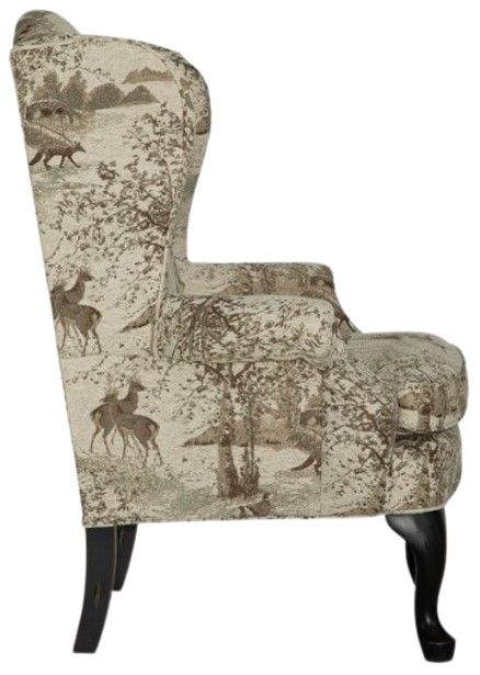 Best® Home Furnishings Field & Stream Home Sylvia ABX2 Wing Back Chair with Antique Black Legs-2
