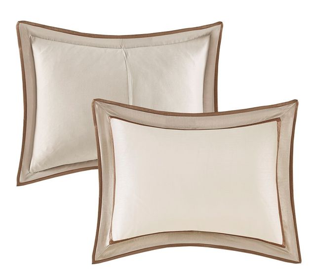 Olliix by Madison Park Genevieve 7 Piece Taupe and Brown King Comforter Set-1