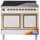 Ilve® Nostalgie II Noblesse 40'' Custom RAL Color Pro Style Induction Range with Brass Trim-0