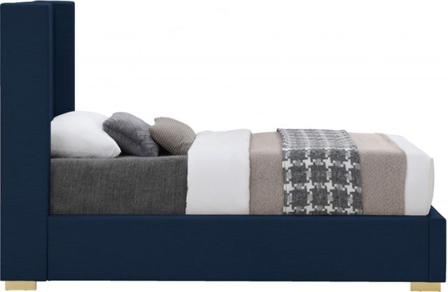 Meridian Furniture Royce Navy Twin Linen Bed-2