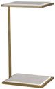 Uttermost® Elevate White Drink Table with Brushed Brass Frame-0