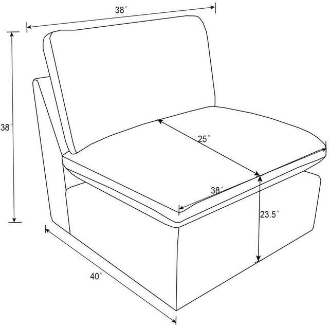 Coaster® Collins Chocolate Brown Modular Armless Chair-1
