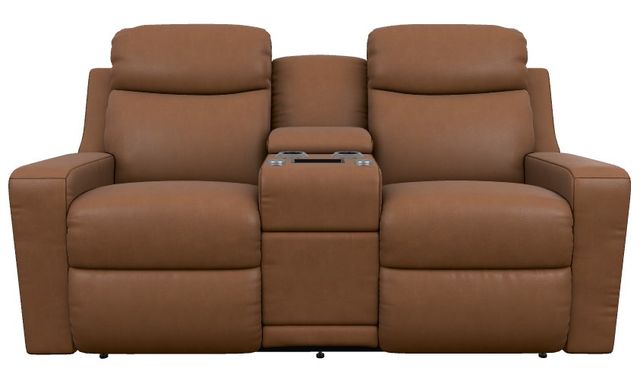 La-Z-Boy® Emmons Oak Leather Power Reclining Loveseat with Console and Headrest-1