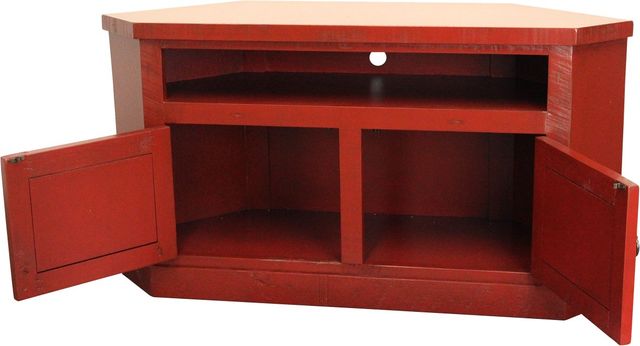 American Heartland Manufacturing Rustic Red Corner TV Stand-1