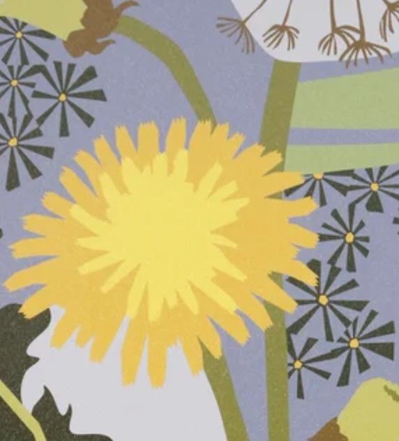 Stylecraft Dandelion Light Green/Purple/Yellow Wall Art-1