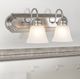 YHD Satin Nickel/White 2-Light Incandescent Bathroom Vanity Lighting-1