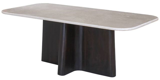 ACME Furniture Jacory Bottocino Marble Top Dining Table with Espresso Base-3