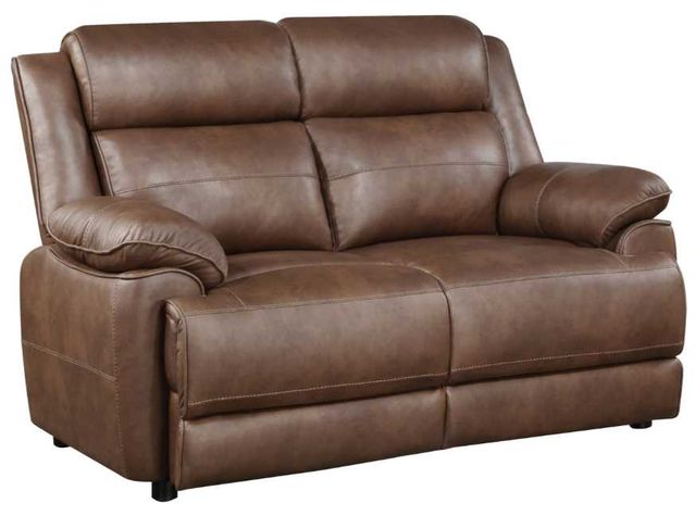 Coaster® Ellington Dark Brown Upholstered Padded Arm Loveseat-0