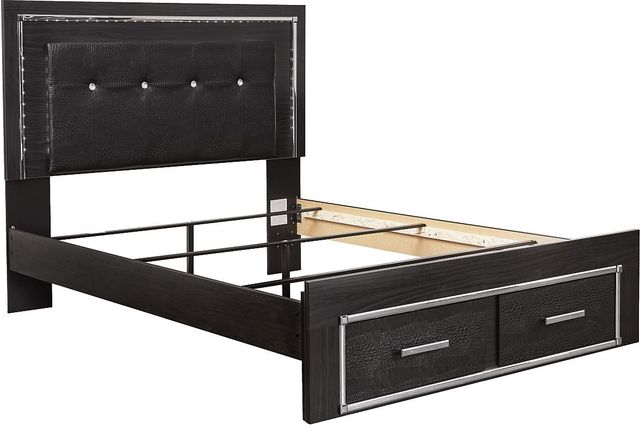 Signature Design by Ashley® Kaydell Black Queen Upholstered Storage Panel Bed-3