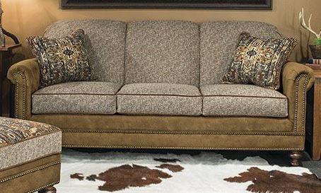 Marshfield Furniture Quincy Black/Light Brown (Leather) Apartment Sofa-0