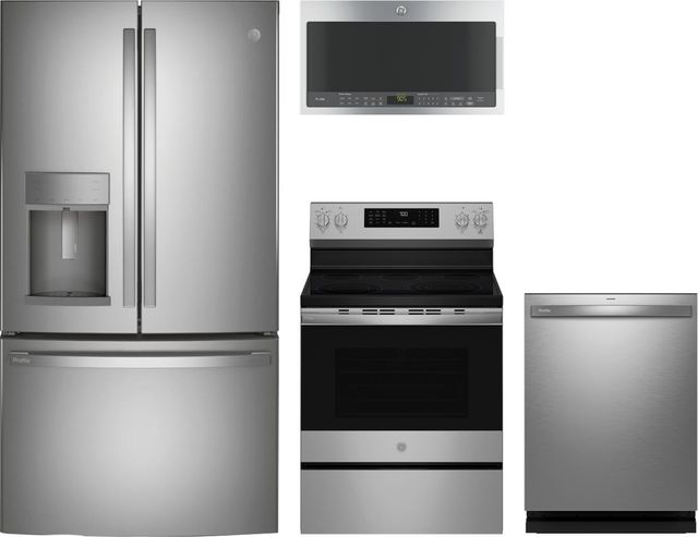 GE Profile™ 4 Piece Stainless Steel Electric Kitchen Package-0