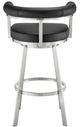 Armen Living Magnolia Black/Brushed Stainless Steel 26'' Counter Stool-4