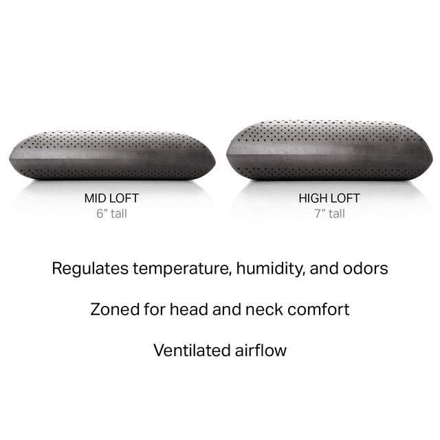 Malouf® Z® Zoned Dough® + Bamboo Charcoal High Loft Pillow-2