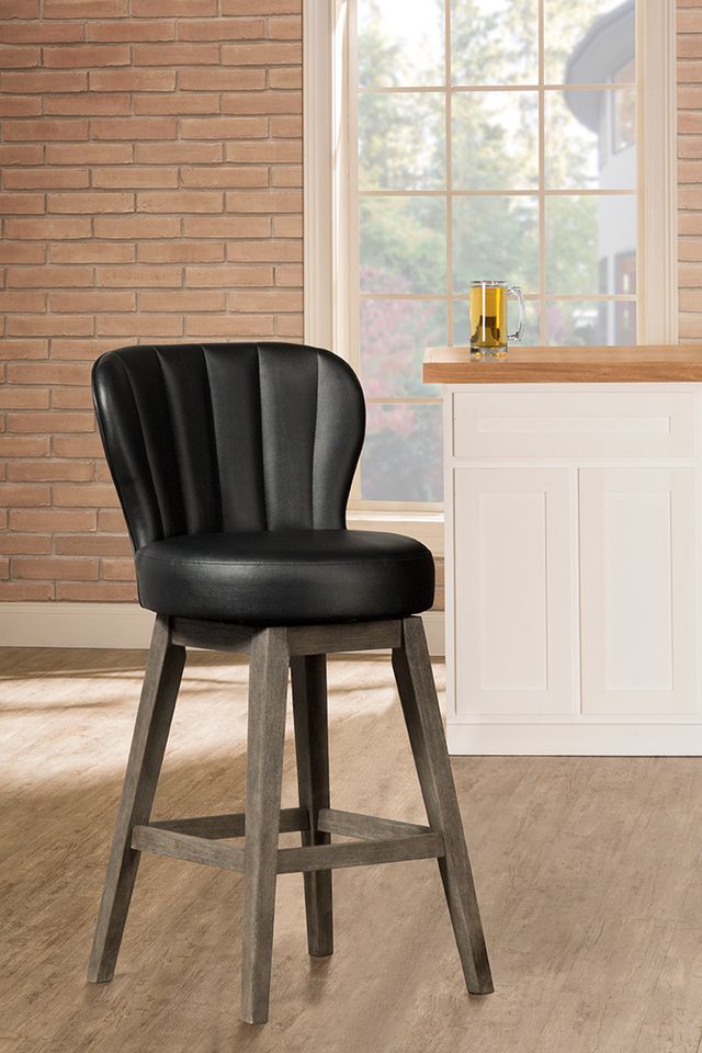 HH2 Home Bandera Brushed Charcoal Counter Swivel Stool-4