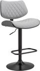 Armen Living Leland Gray/Matte Black Adjustable Height Stool-0