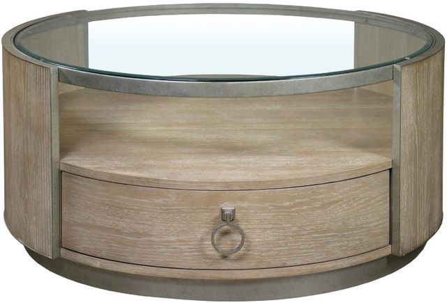 Riverside Furniture Sophie Glass Top Coffee Table with Natural Base-1