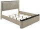 ACME Furniture Travonte Beige/Gray Linen Eastern King Upholstered Panel Bed-0