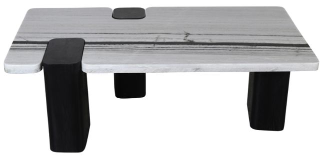 Meridian Furniture Ravenna Panda Marble Coffee Table with Black Base-2