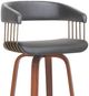 Armen Living Topanga Gray/Walnut Swivel Counter Stool-3