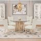 Michael Amini® La Rachelle Glass Top 54 Round Dining Table with Medium Champagne Base-1