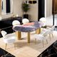Furniture of America® Northwich 5-Piece Black/Gray/Matte Gold Dining Table Set-1