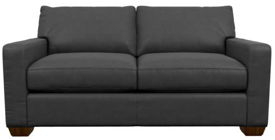 La-Z-Boy® Shiloh Navy Leather Apartment-Size Sofa | Dewey
