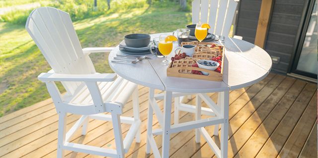 40" Round Outdoor Counter Height Table - White-0