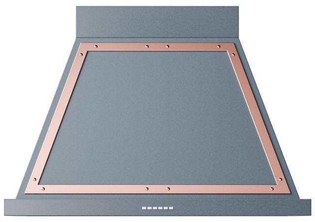 Ilve® Nostalgie II Noblesse 36'' Blue Gray Wall Mounted Range Hood with Copper Trim-0