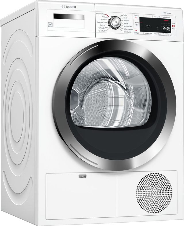 Bosch® 800 Series 4.0 Cu. Ft. White Front Load Ventless Electric Dryer-2