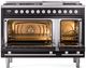 Ilve® Professional Plus II 48" Glossy Black Pro Style Dual Fuel Range-1