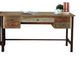 International Furniture Direct Antique Multi-Colored 5-Drawer Writing Desk-0