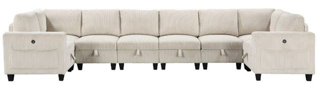 Homelegance® Walterboro 8-Piece Beige Modular Sectional with Storage and Reclining Back Rest-2