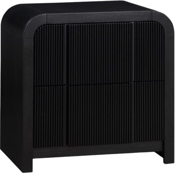 Meridian Furniture Fluted Black Nightstand-0