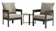 Furniture of America® Lotus 3-Piece Black/Light Brown Aluminum/Ceramic Patio Set-0