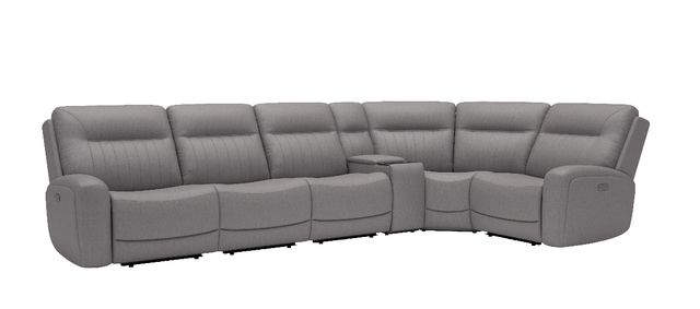 Kate Preston Home 6pc Grey Power Headrest, Lumbar Reclining Sectional with Zero Gravity and Massage-KITKM.888 TAHOE LIGHT GREY-0