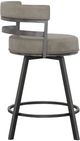 Steve Silver Co. Gene Black/Pebble Upholstered Swivel Counter Stool-1