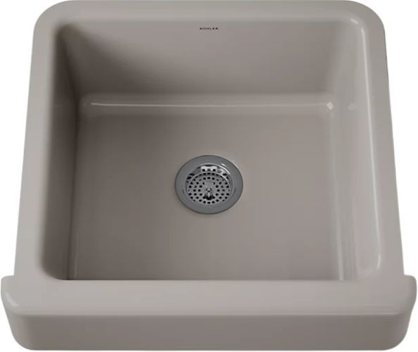 KOHLER® Whitehaven® Truffle 24" Undermount Single-Bowl Farmhouse Kitchen Sink with Short Apron-0