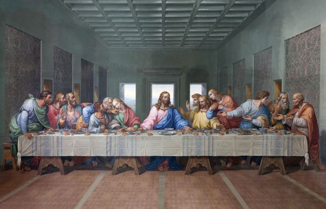Classy Art Last Supper Tempered Glass with Foil Wall Art-1