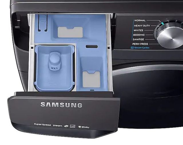Samsung Fingerprint Resistant Black Stainless Steel Front Load Laundry Pair-2