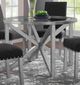 Brassex Inc. Bella Glass Top Dining Table with Neutral Base-1