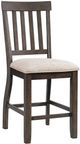 Elements International Stone Charcoal/Cream Slat Back Counter Dining Side Chair-0
