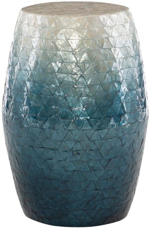 Linon Capiz Blue Drum Table-0