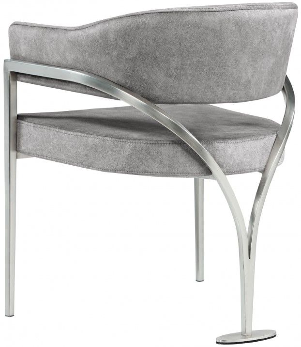 Meridian Furniture Madelyn Gray/Chrome Velvet Dining Chair-2