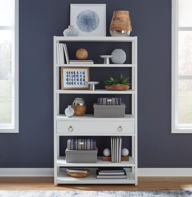 Liberty Furniture East End Wirebrushed White Accent Bookcase-1