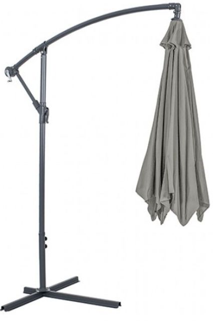 Furniture of America® Glam Graphite Polyester/Steel Outdoor Cantilever Umbrella with LED-4
