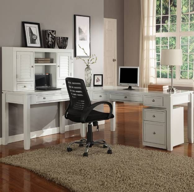 Parker House® Boca Cottage White Desk with Hutch-1