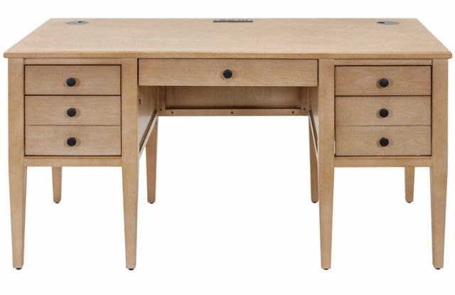 Martin Furniture Laurel Natural Half Pedestal Desk-1